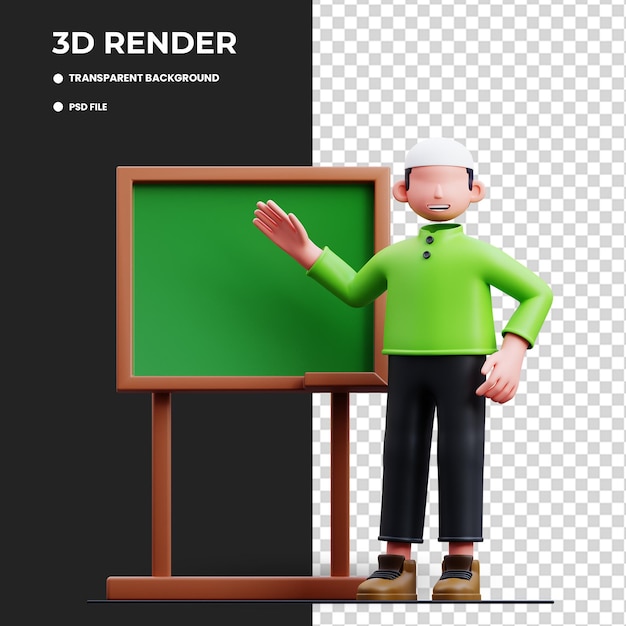 PSD muslim teaching 3d illustration