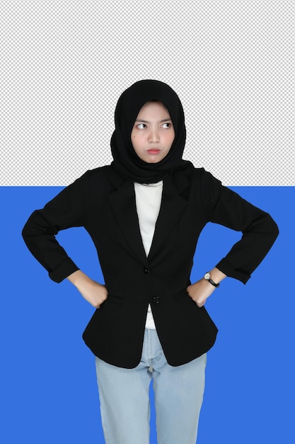 A muslim woman angry expression