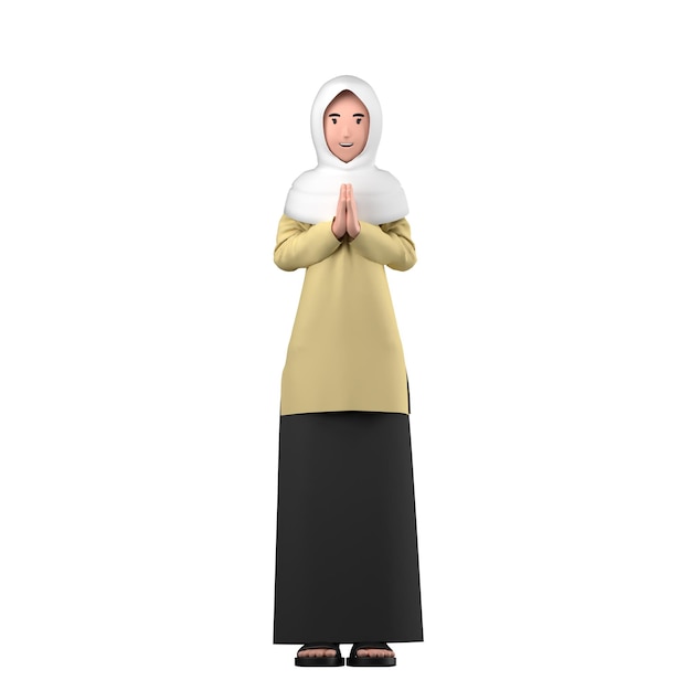 PSD muslim woman hijab happy eid ramadan mubarak