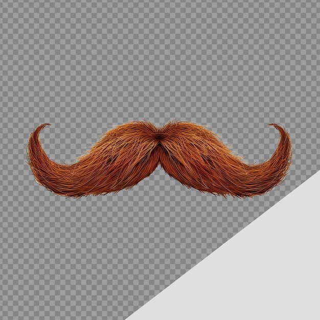 PSD mustache illustration style png isolated on transparent background