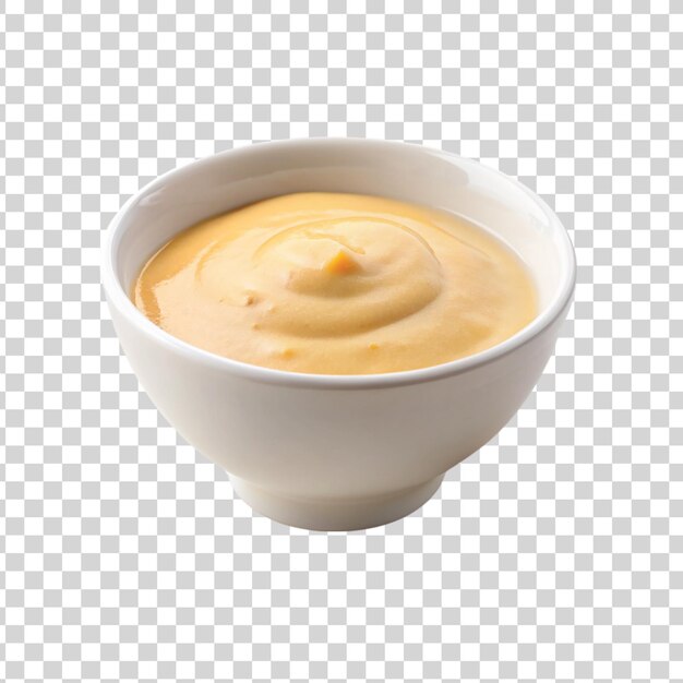 PSD mustard sauce in bowl isolated on transparent background