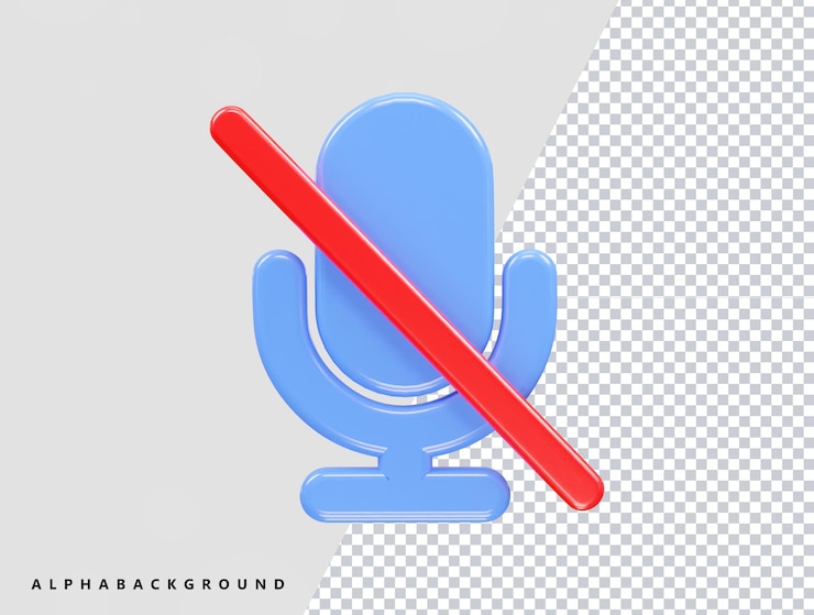 PSD mute icon 3d rendering illustration