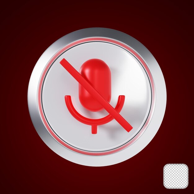 PSD mute record phone call button 3d illustration