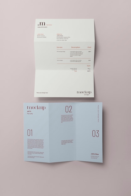 muted color stationery mockup