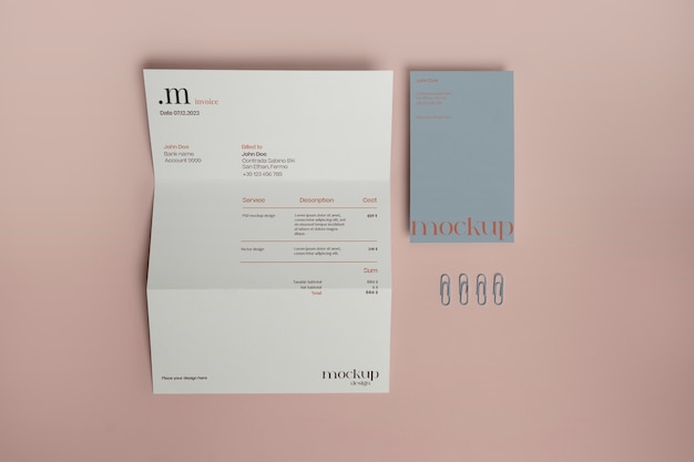 muted color stationery mockup