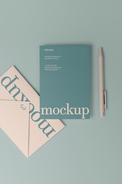 muted color stationery mockup
