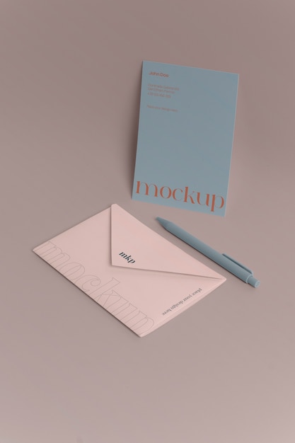 Muted color stationery mockup