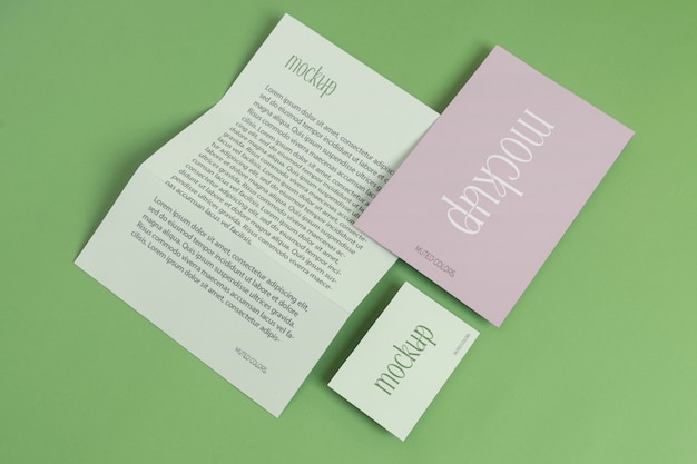 Muted color stationery mockup