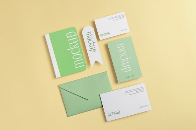 Muted color stationery mockup