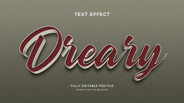 PSD muted colors text effect