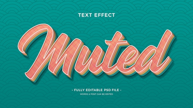 PSD muted colors text effect