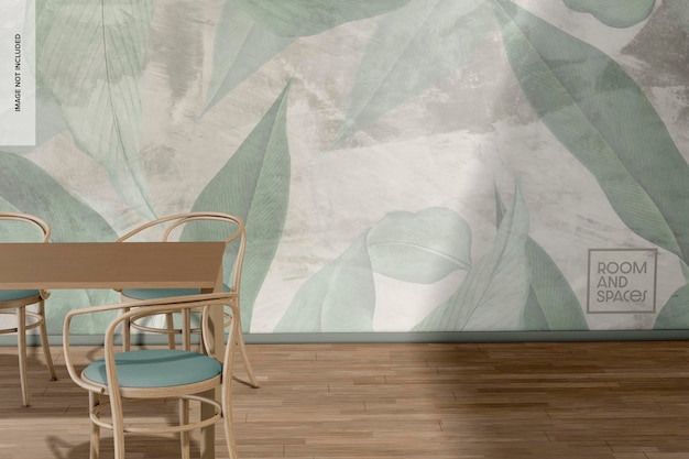 Muur Eetkamer Mockup, Vooraanzicht
