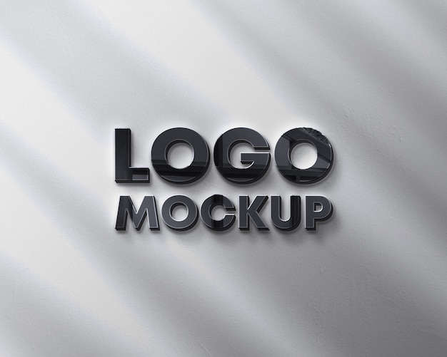 Muur logo mockup met schaduw