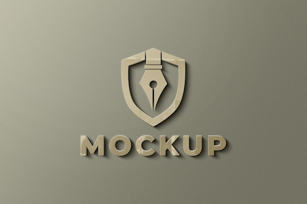 Muur met reflectie logo mockup