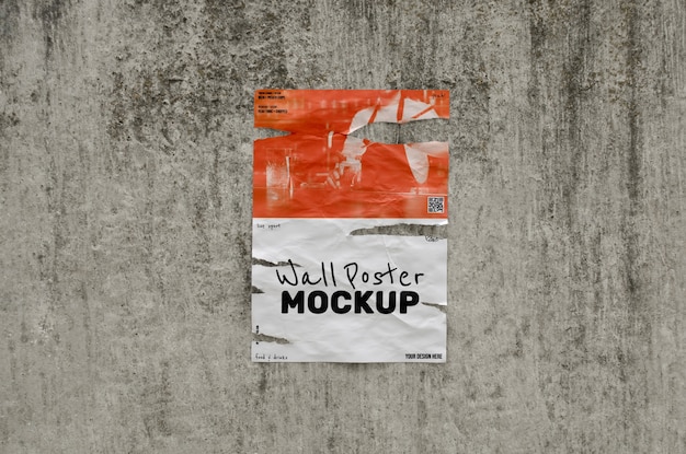 Muuraffiche mockup ontwerp