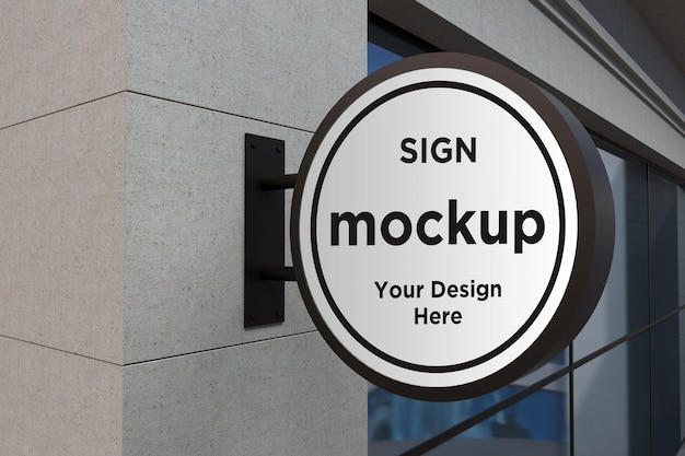 Muurbevestigingsbord gevelbord Mockup