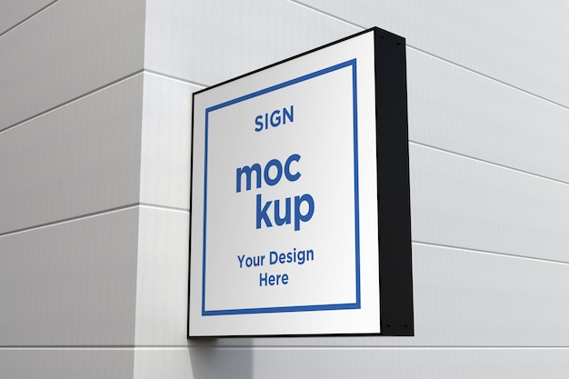 Muurbevestigingsbord gevelbord Mockup