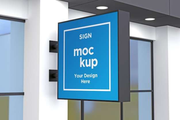 Muurbevestigingsbord gevelbord mockup