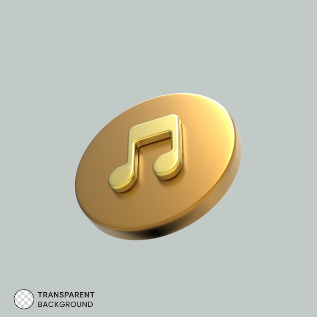Muziek 3D Isometrische stijl logo concept icoon in ronde geïsoleerd