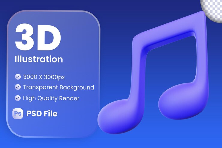 Muziek 3D-pictogram