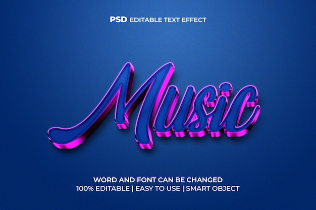 PSD muziek 3d-teksteffect