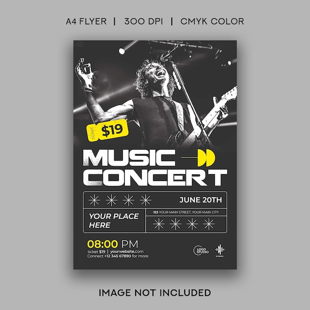 PSD muziek concert flyer