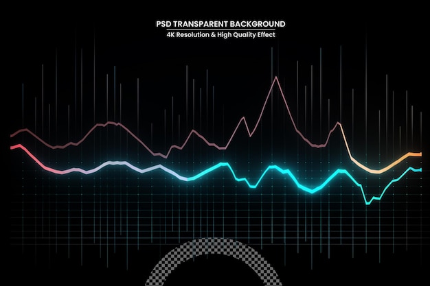 PSD muziek equalizer neon geluidsgolven audio digitale technologie achtergrondontwerp