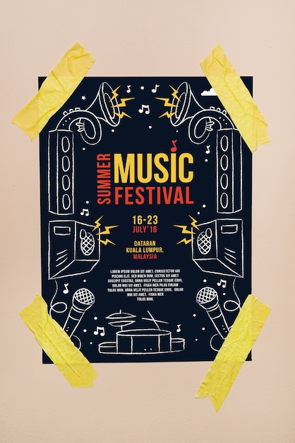 PSD muziek festival poster mockup