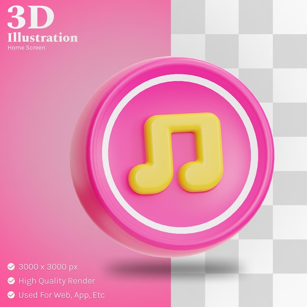 Muziek illustratie 3d