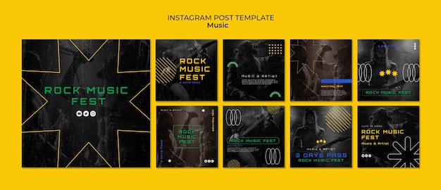 PSD muziek laat instagram-berichten zien