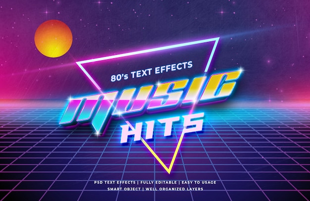 Muziek raakt 3D-tekststijleffect