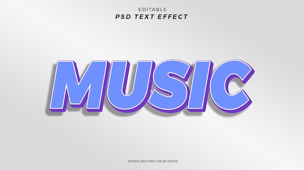 Muziek tekst effect bewerkbaar ontwerp