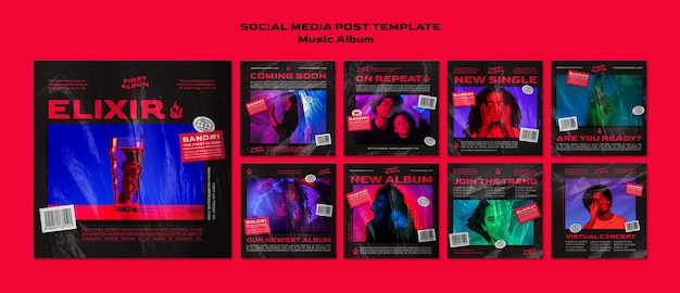 PSD muziekalbum op sociale media plaatsen