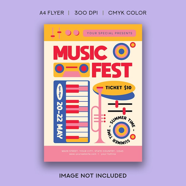 PSD muziekfestival flyer