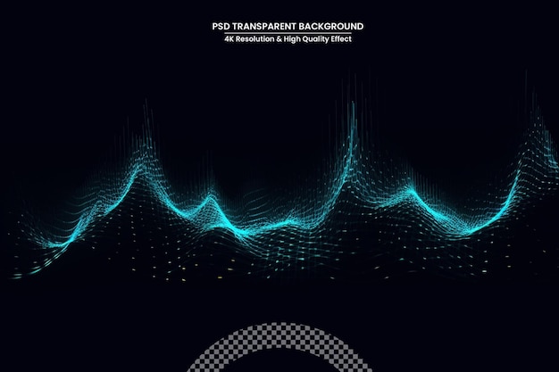 PSD muziekposter voor elektronisch festival met stippellijnen en golven party flyer cover ontwerpconcept