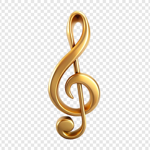 Muzieksymbool met gouden treble sleutel