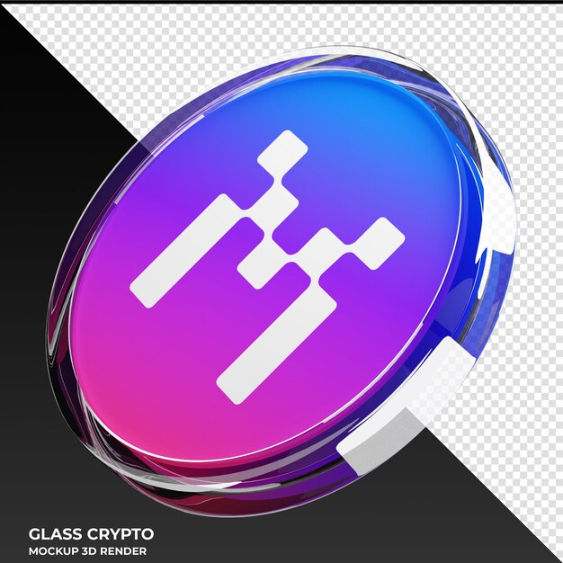 PSD mxc glass crypto coin ilustracja 3d