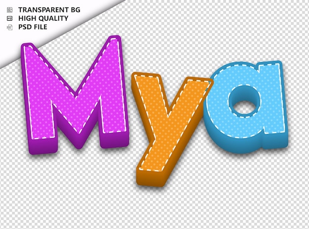 PSD mya typography text colorful craft spring psd transparent