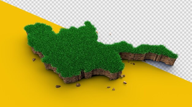 Myanmar Map Grass and ground Burma Map texture 3d illustration