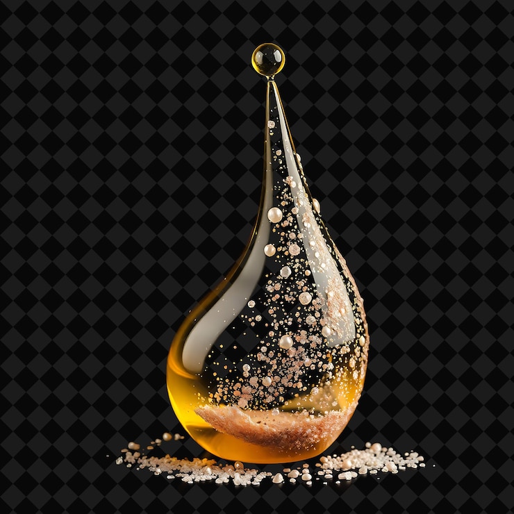 PSD myrrh oil blended with pearl glitters producing a glittering and serene png fluid object effect
