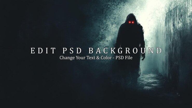 PSD mysterious figure in the dark