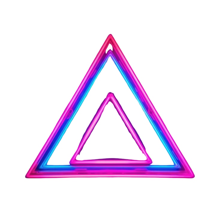 PSD mysterious geometric shape portal picture with digital style neon light aig35