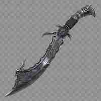 PSD mysterious kris dagger of the shadow warrior made from wavy game asset isolated concept png design