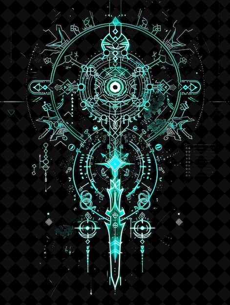 Mysterious scroll 32 bit pixel with ancient runes and quills y2k shape neon color art collections