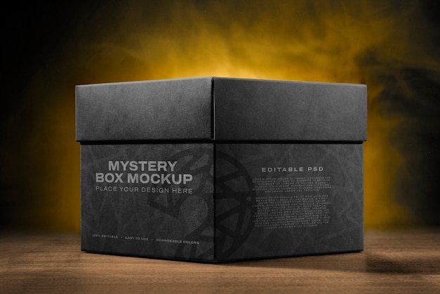 PSD mystery box packaging mockup