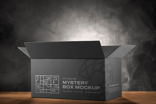 PSD mystery box packaging mockup