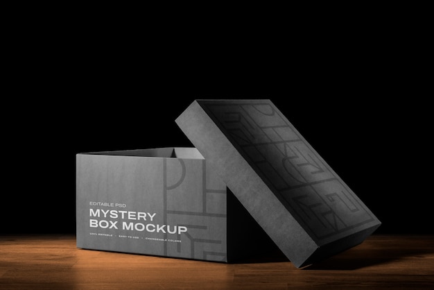 Mystery box packaging mockup