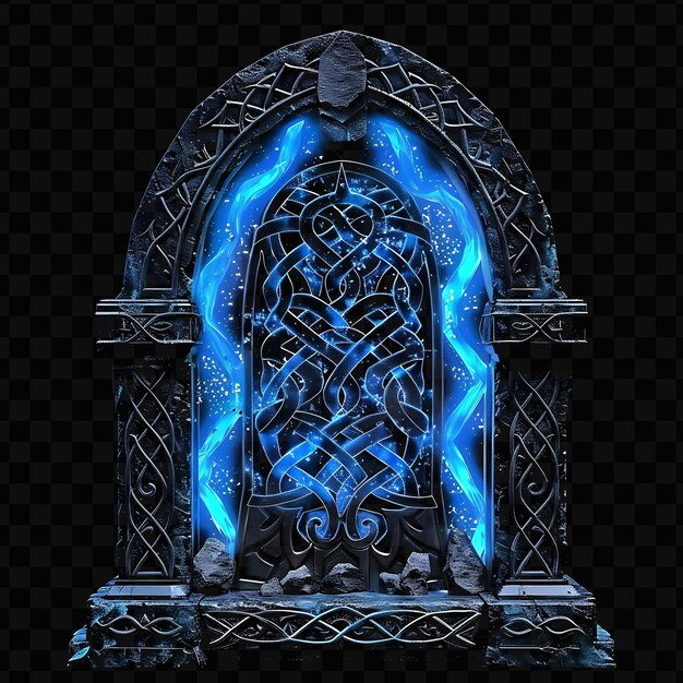 PSD mystic druidic portal with intricate celtic knots made wit design cnc frame art ink creative psd (mystyczny druidyczny portal z skomplikowanymi węzłami celtyckimi)