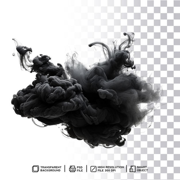 Mystical Black Smoke Bomb Effect with a Touch of Realism on Transparent Background