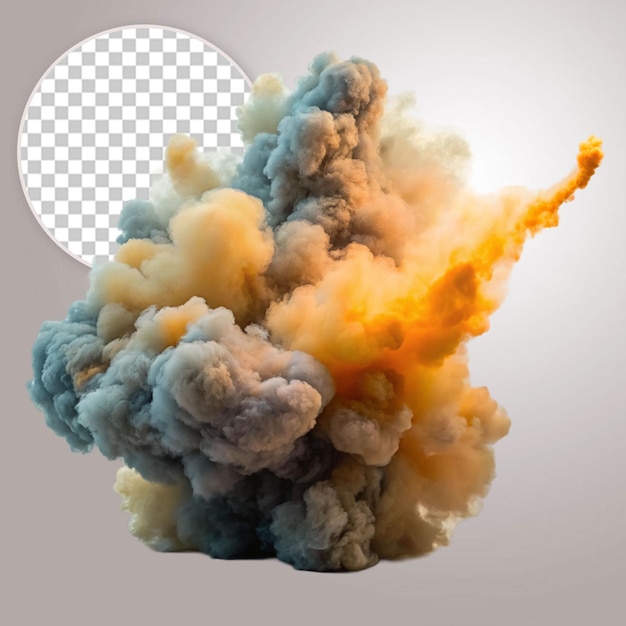 PSD mystical fumes isolated smoke explosion on transparent background